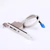 1pc Newest High Qulity Double Port USB Rear Motherboard Extension Cord Desktop PC Case PCI USB 2.0 Baffle Wire