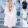 Fringe Tassel Borderyery Meive Slave Tunic Beach Coverp ups Dress Dress Wear Beachwear Feminino Mulheres