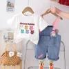 Kleidungssets 2pcs Set Baby Jungen Streifen Hemd Kurzarm Shorts Anzug Ceilhn Hosenträger Hosen Kinder Jungen Gesamt Sommer 1-5y