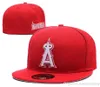 2018 Nowy przybycie popularny Hip Hop Men039s Drużyna sportowa dopasowana czapki na boisku Pełna zamknięta projekt Angeles Pełna czerwono kolor Baseball Hat3511098