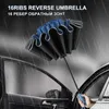 16RIBS Erkek Kadınlar Şemsiye Büyük Rüzgar Geçidi Yansıtıcı Şerit Ters Otomatik Şemsiye Güneş Yağmur Lüks İş Araba Seyahati 240420