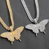 Instagram Style Hip Hop 925 ALLIAG Butterfly Pendant Full Diamond Men Femmes Personnalisés Luxury Bijoux Pendant Collier