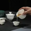 Zestawy herbaciarskie Zestawy chińskie turnie kung fu herbaty ceramiczna przenośna porcepa porcelanowa gaiwan herbata filiżanki kubek ceremonii herbaty czajni