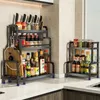 Keukenopslag roestvrijstalen tafel multifunctioneel 2/3Layers kruidenrek top accessoires organisator tools