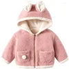 Coperoncino inverno Autunno bambine Orecchie della giacca con cappuccio con cappuccio caldo cappotti per bambini per bambini per bambini giacche per bambini 3 4 5 6 6 y