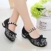 Summer Girls Shoes Bead Mary Janes Flats Fling Princess Glitter Shoes Baby Dance Shoes Kids Sandals Children Wedding Shoes Gold 240416