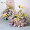 Decorative Flowers Luxury Pink Babysbreath Hydrangea Sunflower Wedding Floral Arrangement Event Road Guide Floor Row Party Window Display