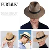 Furtalk Summer For Women Men Panama Chapeaux de paille Voyage de la plage Soleil Wide Brim Fedora Jazz Hat Y2007169228922