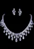 Emmaya Zirkonen Hoogwaardige witte goudkleur Kubieke Zirconia Bridale bruiloft Ketting en oorbel sets feestcadeau 2202249278630