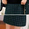 Work Dresses 2024 Spring Autumn Chic Casual Women's Skirt Suit Fashion Loose Plaid Jacket Female Woolen Two-Piece Set