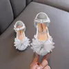Baby Girl Princess Shoes Sandals de lantejoulas pérolas de pérolas