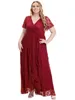 Grundläggande casual klänningar stor storlek högkvalitativ och elegant kvällsfest spetsklädsel2405