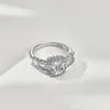 top luxury diamond ring for woman jewelry 925 sterling silver designer rings women party white 8A cubic zirconia size 6-9 daily outfit friend valentines day gift box