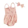 Clothing Sets Pudcoco Born Baby Girls Summer Sweet Romper Infant Pink Sleeveless Floral With Headband 0-18M