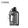 Wasserflaschen 1700 ml Großkapazität Sportflasche für Wanderfitnesscamping-Männer Frauen tragbares Outdoor-Lecksof-Fitness-Fitnessstudio-Training