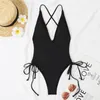 Women's Swimwear 2024 Sexy Black One Piece Swimsuit Push Up Women Lace Monokini Thong Bodysuit Bathing Suit Swim Wear Beachwear XL