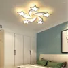 Luces de techo moderna luz de estrella acrílica 50W Control remoto Decoración de arte interior 70 cm Estudio de dormitorio Lámpara de inicio
