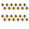 Feestbenodigdheden 30/36pcs schattige papieren cupcake bijen topper schattige cake insert stike pick dessert decoratief decor verjaardagsvoorziening