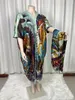 Dameszwemkleding 2024 Arabische Saoedische sjaal Losse afdruk Zijm Maxi Dress Summer Beach Boheemse gewaad Afrikaanse Kaftan Kimono Korte mouw B47