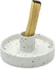 Bougeoirs Céramique Palo Santo Holder Sticks Burner Burn Burning Tray (blanc perlé et blanc pur)