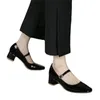 Sukienka buty kobieta w sprzedaży Slingbacks Pumps Kurek Jesien Square Square Toe Mary Jane Fable Party Chunky Heels Fashion