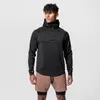 Spierheren sport casual capuchon jas lente herfst fitheid half zip hoge nek losse hoodies mannelijke gym kleding pullovers 240430