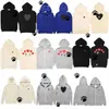 Heren Hoodies Sweatshirts 21S Designer Play Commes jumpers des Garcons Letter Borduurwerk lange mouw pullover vrouwen rood hart los de S021