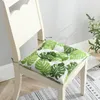 Oreiller chaise verte feuilles tropicales carrées douces coutumes ours en polyester salon canapé de bureau
