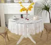 Tableau de nappe de style européen dentelle blanche rond pour événements à la maison mariage mariage romantique décoration Cover Cover Yarn Nappecloth4192588