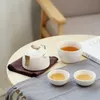 Tee -Sets weiße Porzellan Kungfu Reise Tee Set Grüne Teekanne Set und Tassen Keramik Teekanne Teware Teware Kaffee Teebiefe Gaiwan Teetassen