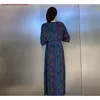 Feestjurken miyake vouw 2024 herfst mode eenvoudige lange mouwen slanke Franse taille retro print jurk spot snelle levering
