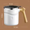 Bouteilles d'eau 510 ml de tasse à café Poignée en bois fuite avec couverture Préservation de la chaleur en acier inoxydable Home Office Isolation tasse à usage ménage