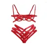 Bras sets sexy msh creux out lingerie set womens sans couleurs de couleur un soutien-gorge solide soft confort