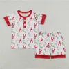 Kläder set grossist baby pojke flicka korta ärmar ankor skjorta sömnkläder set ruffle shorts spädbarn outfit sommar barn barn pyjamas