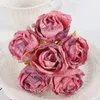 Dekorativa blommor Artificial Rose Flower Bouquet Simulerade Burnt Edge Small For Home Office Decor