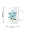 Kubki Blue Flowers Spersonalizowane muggreen liść niestandardowy tekst po nazwa prezent kawa zabawna dzień ceramika