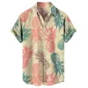 Mäns avslappnade skjortor 3D-tryck tropiska frukter ananas strandskjorta hawaiian semester lapel kortärmad utomhus överdimensionerade toppar