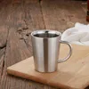Tekoppar 1 st 300 ml vatten kopp hem matsal dricksmuggar rostfritt stål ölkaffe med handtag
