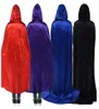 Halloween Costumes Witch Hood Cloak Festive Party Medieval Vampire Wizards Velvet Hooded Cloaks Wicca Long Robe for Adult Children1104681