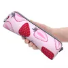 Amour de fraises kawaii crayon rose mignon coffre à fruits enclos stylo grand sac de rangement sac fournit des cadeaux de papeterie