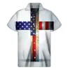 Camicie casual maschile cristiana croce religiosa stampa 3d uomini hawaiani estate jesus shirt lattiera della camicia a maniche corte sciolte camicetta