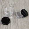 Storage Bottles 6pcs Empty Clear Boday Black Lid Plastic Sample Containers 10/15/20 Gram Size Pot Jars Eyeshadow Container