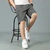 Shorts masculinos de trabalho de verão de algodão solto capris de bolso de bolso casual