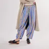 Frauenhose Frauen Lose Streifte Hosen lässige Pyjama Elastic Taille Lounge Unterteile mit Taschen Nachtwäsche Vintage Schlaf