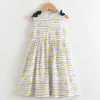 Mädchenkleider lieben ddmm Mädchen Sommer Kinder Hochzeitsfeier Vestidos Kleinkind Kleidung süße Zitronenstreifen Kleid Baby Kostüme Kleidung Kleidung