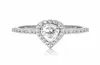 Naszyjniki wisiorek anujewel 1ct Pear Cut Moissanite zaręczynowy obrączka 925 Srebrne pierścienie dla kobiet biżuteria Whole4131615