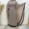 Abbigliamento etnico Chiffon Ciordino sciolto Batwing Abaya per donne Dubai Simple Turchia Islam Abito modesto kaftano musulmano con hijab