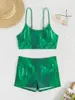 Women's Swimwear Sexy Green Gradient Bikini Set 2024 Women Halter Push Up Pad Crop Top Swimsuit Summer Bathing Suit High Waist Biquini