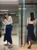 スカート甘い韓国のフリル女性服秋冬のスリットハイウエストヒップ不規則フィッシュテイルロングスカート女性C823