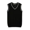 Men's Vests Men Spring Sweaters Autumn Sleeveless Cotton Knitted Waistcoat Stretch V-Neck Pull Jumpers Tanks